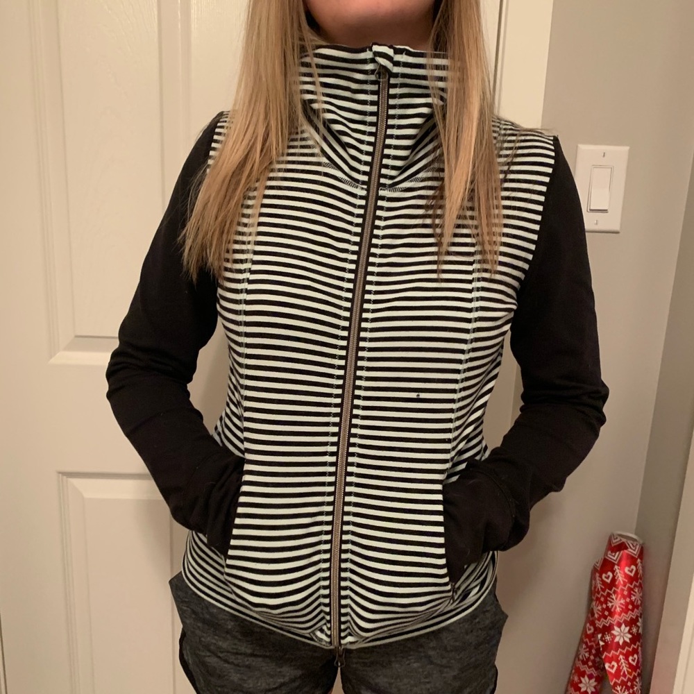 Striped lululemon zip up sweater